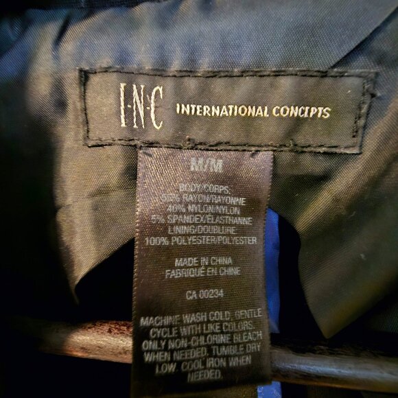 Classic Black Blazer with Blue Cuffs - Picture 5 of 12